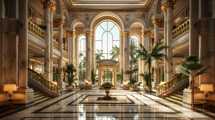 Fototapeta premium Chic Lobby in a Luxury Estate