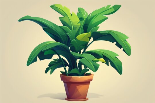 A cartoon plant in a pot