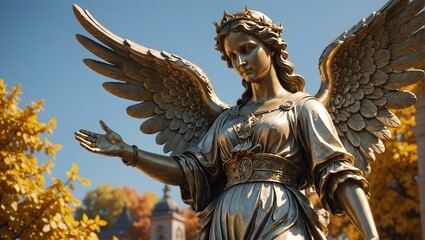 Fototapeta na wymiar Angel Statue In The Daytime