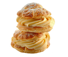 Cream puffs isolated on transparent background
