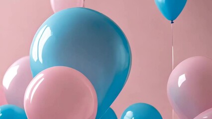gender reveal party, balloons in pink and blue, Birthday background with balloons, copyspace