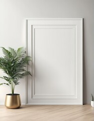 Close-up frame mockup in modern interior, 3d rendering