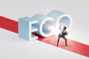 Ego personality concept with businessman