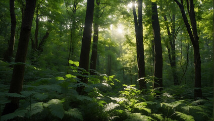 Obraz premium morning in the woods, morning in the forest