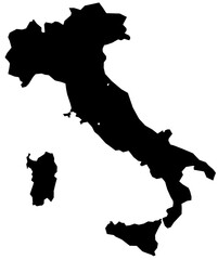 Map of Italy in black