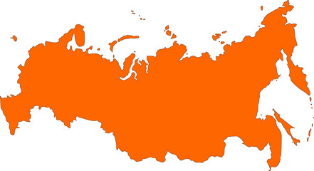 Map of Russia in orange - 782586917