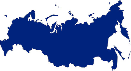 Map of Russia in blue