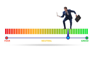 Fear and greed investor behaviour concept