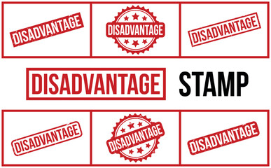 Disadvantage Rubber Stamp Set Vector