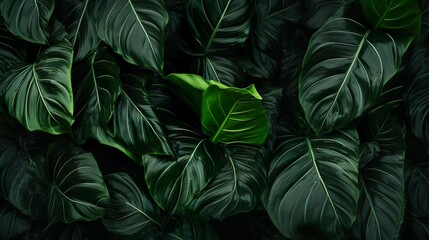 A single bright green leaf stands out against dark green foliage, symbolizing hope and new beginnings