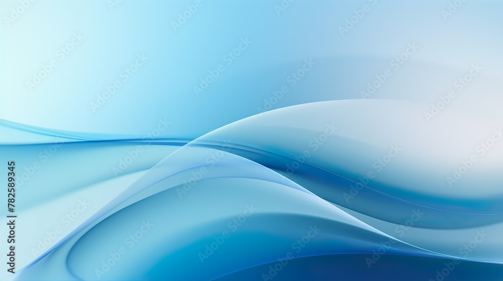 Wall mural smooth blue waves overlay creating a calm, flowing abstract background that inspires tranquility and