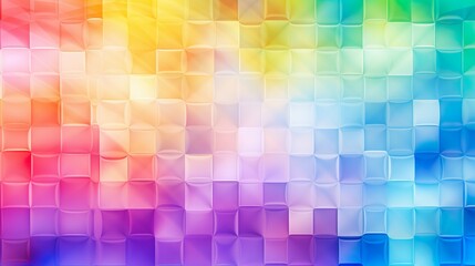 Fototapeta premium A digital image showcasing a mosaic of vivid colors arranged in a geometric pattern reminiscent of stained glass