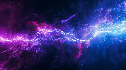 Electric Plasma, Blue and Purple, High-Voltage Energy Background - obrazy, fototapety, plakaty