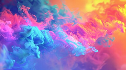 A psychedelic display of chromatic smoke explosions creating a trippy effect