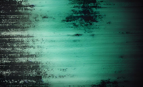 Blue green background dark turquoise gradient hazy painted texture with black bottom and teal top in abstract header banner backdrop design