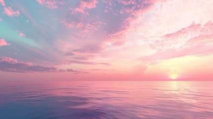 Fototapeta na wymiar A dreamy pastel sunset backdrop AI generated illustration
