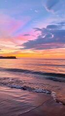 Obraz premium A dreamy pastel sunset backdrop AI generated illustration