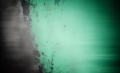 Seamless Glowing green black blue grainy background dark noise texture banner poster backdrop design copy space. Dark matte background with space for design. Toned fabric surface. Template. Empty