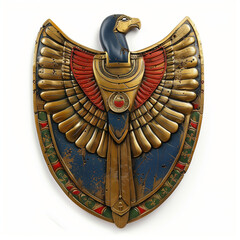 Illustration of Ancient Egyptian Horus Falcon Shield
 - obrazy, fototapety, plakaty