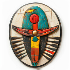 Ancient Egyptian Scarab Beetle Shield Illustration

