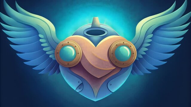 A mechanical heart with fluttering wings inspired by natures design but powered by advanced technology to keep it running smoothly.