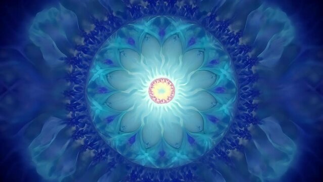 A pulsating light emanating from the center of an AIs being representing the core of its consciousness and selfawareness constantly expanding