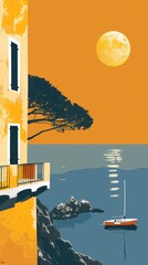 A minimalist poster capturing the essence of an Italian summer   AI generated illustration