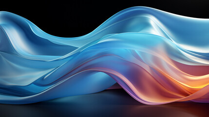 Abstract background wave pattern transparent smooth. blue neon glowing.