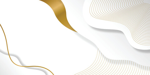 Modern white and gold abstract background isolated
