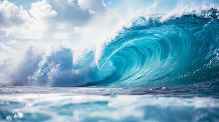 Beautiful curling sea waves use as a background image.
