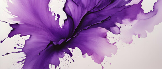 Abstract ink background texture purple strokes on white paper wallpaper