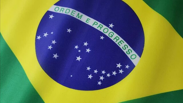 Fabric flag of the country Brazil.