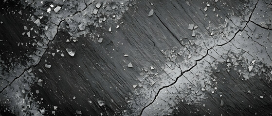 Grunge background black and white. Monochrome surface. Texture of chips, cracks, scratches, scuffs, dust, dirt. Dark. Old vintage 