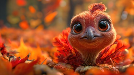 cute baby turkey. Created with Generative AI.	