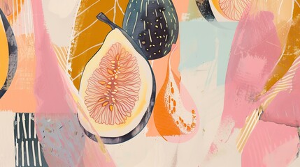 Abstract fig composition with hints of pastel hues   AI generated illustration