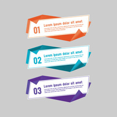 Color gradient labels banner infographic business graphic