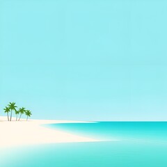 Fototapeta na wymiar minimalism-illust-fun-simple-minimal-beach. Generative AI. 
