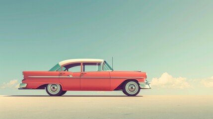 Fototapeta premium A minimalist representation of a vintage illustration