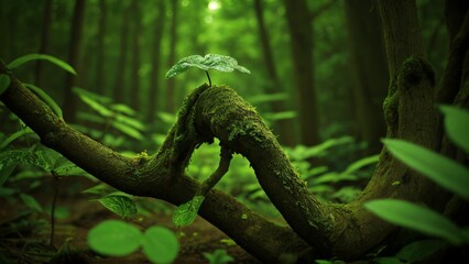 Naklejka premium fern in the forest