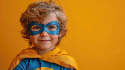 boy dressed as a superhero. Created with Generative AI.	
