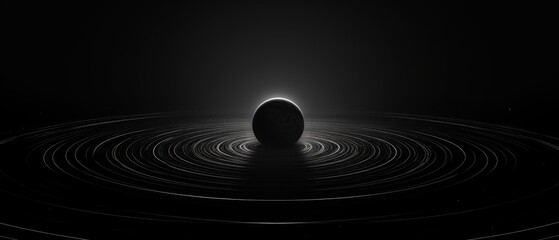 a planet between abstract circles representing magnetic fields or dark energy