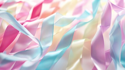 Cascading pastel ribbons in the background  AI generated illustration