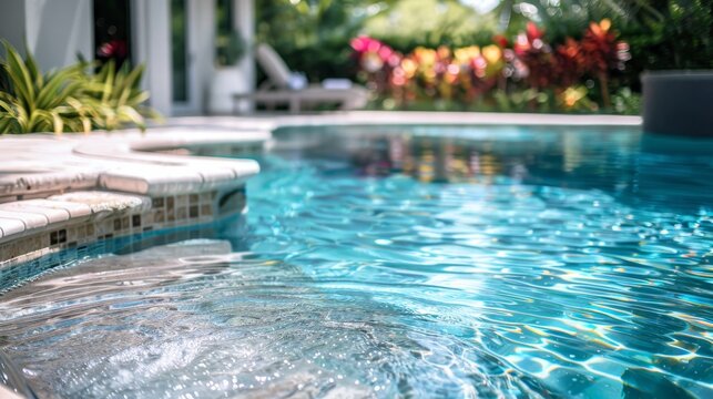 Clear water showcasing the beauty of the pools design   AI generated illustration