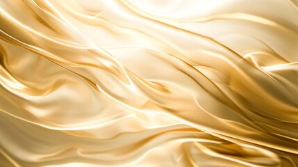 A close up of a golden fabric with some shiny waves - obrazy, fototapety, plakaty