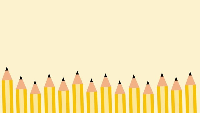 back to school animated background illustration with pencil animation