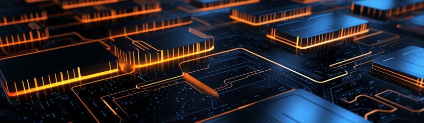 Obraz premium database binary data computer chip futuristic