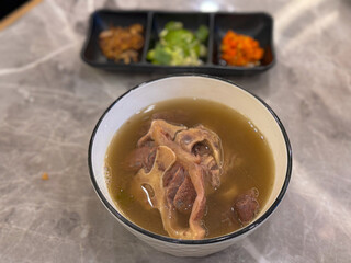 sop buntut, oxtail soup in bowl