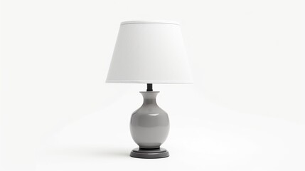 Gray table lamp isolated on white background.