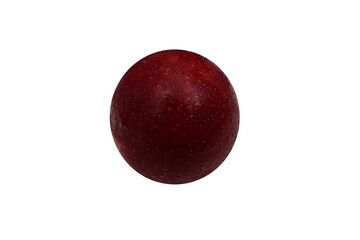 an isolated red plum. fruit with water drops. reddish fruit isolated.