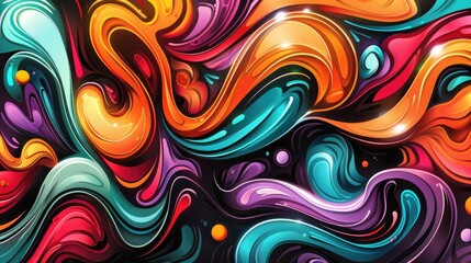 Obraz premium Vibrant graffiti-style design background bursts with bright colors, Ai Generated.